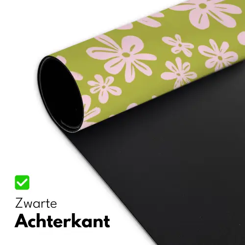 Bloemen - Roze - Getekend - Patroon Muismat XXL klein -sfeer2