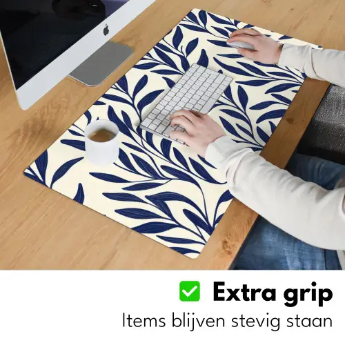 Bladeren - Klimop - Donkerblauw Muismat XXL klein -sfeer3