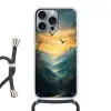 Vogels - Zon - Bomen - Groen Hoesje iPhone 16 Pro Max met koord klein -3d