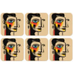 Geometrisch - Felle kleuren - Kubistische stijl onderzetter kurk middel -zkaufland3dotto