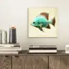 Schubben - Vis - Mint - Minimalistisch aluminium wit klein -sfeer1