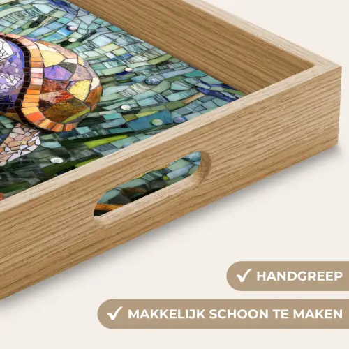 Schildpad - Zeewier - Mozaïek Dienblad Rechthoek middel -USP_HandgreepNL