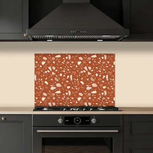 Terrazzo - Patroon - Klei keuken achterwand spatscherm klein 900 -sfeer1