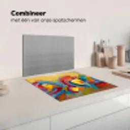 Abstract - Cirkels - Schilderij - Kleurrijk - Dynamisch Inductie beschermer vinyl 3mm middel -wsfeer7_website