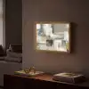 Penseelstreken - Abstract - Aardetinten Light Box met batterij (Wandlamp) middel -sfeer1