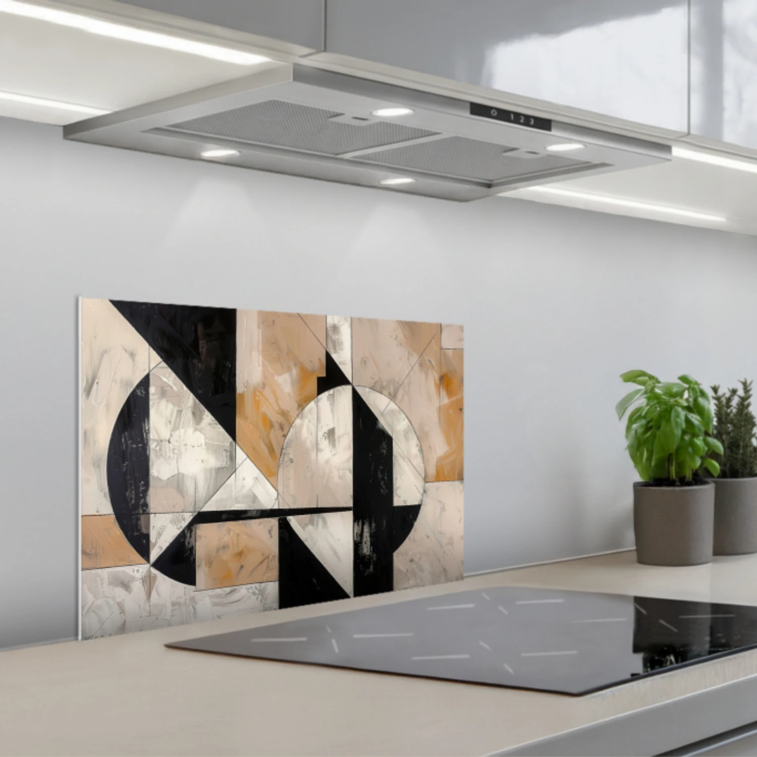 Abstract - Modern - Geometrisch - Pastel keuken achterwand spatscherm klein -3d_schuin
