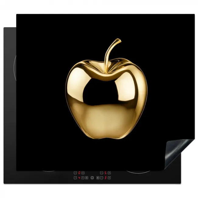 Appel - Goud - Chrome - Zwart Inductie beschermer vinyl 3mm middel -3d