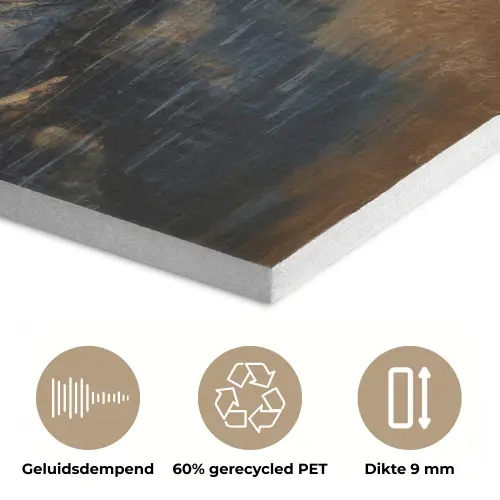 Berglandschap met Gouden Zonsondergang PET vilt klein -closeup_NL