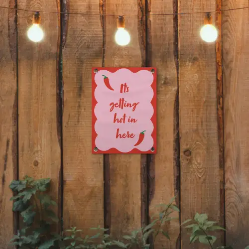 Chilipeper - Red - Hot - Quotes tuinposter los doek klein -sfeer1
