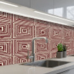 Geometrisch - Patroon - Rood keuken achterwand 2 middel 871 -3d_schuin