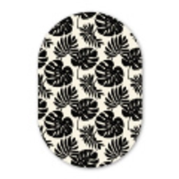 Modern - Monstera - Zwart Wandcirkel Ovaal Forex klein 630 -3d