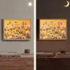 Bloemen - Veld - Geel Light Box met batterij (Wandlamp) middel -sfeer3