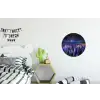 Bloemen - Nacht - Nieuw-Zeeland - Sterrenhemel - Paars Wandcirkel aluminium klein -kinderkamer