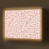 Doolhofpatroon - Roze - Wit - Abstract Light Box met batterij (Wandlamp) middel 907 -z3d_website