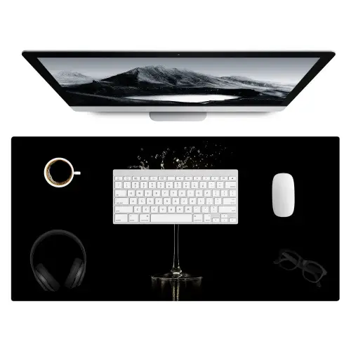 Cocktail - Zwart - Spetters - Glas Muismat XXL klein -3d