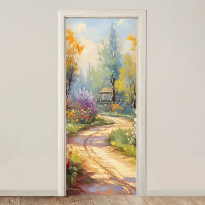 Bloemen - Bomen - Kunst - Watercolor deurposter klein -3d_beige