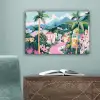 Kleurrijk - Huizen - Heuvels - Roze canvas 2cm klein -sfeer4