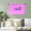 Diva - Lip - Panterprint - Roze Wandkleed katoen klein -sfeer7