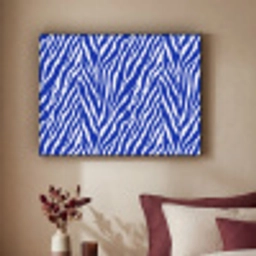 Zebra - Patroon - Kobalt - Blauw Textielframe zwart klein 947 -sfeer1
