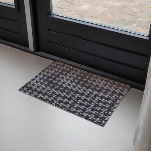 Plaid - Patroon - Ruit - Blauw Deurmat klein 898 -sfeer2