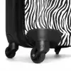 Zwart wit zebrapatroon met golvende strepen NBS - Handbagage koffer - Volwassenen Unisex middel -wiel