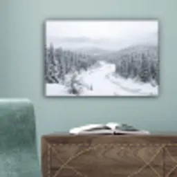 Rivier - Bevroren - Landschap - Winter canvas 2cm klein -sfeer4