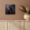 Portret - Paard - Zwart aluminium wit klein -sfeer4