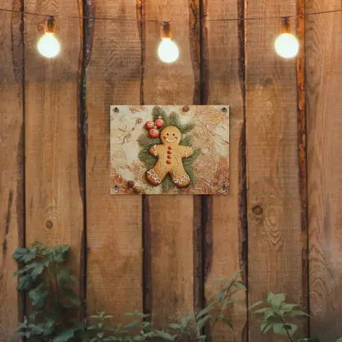 Kerstmis - Koekje - Poppetje - Speculaas tuinposter los doek klein -sfeer1