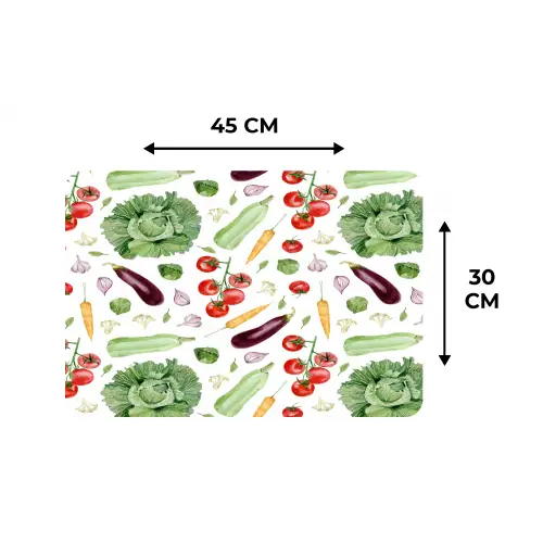 Patroon - Groente - Aquarel Placemat vinyl groot 368 -specs
