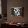 Stier - Hoorns - Snuit - Goud Light Box met batterij (Wandlamp) middel -sfeer1