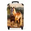 Bruin paard in een weiland NBS - Handbagage koffer - Unisex middel -productfoto_recht