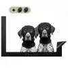 Honden - Bivakmuts - Zwart - wit Inductie beschemer met haakjes klein -3d
