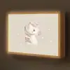 Pony  - Minimalistisch - Pastel - Stippen Light Box met batterij (Wandlamp kind) middel -z3d_website