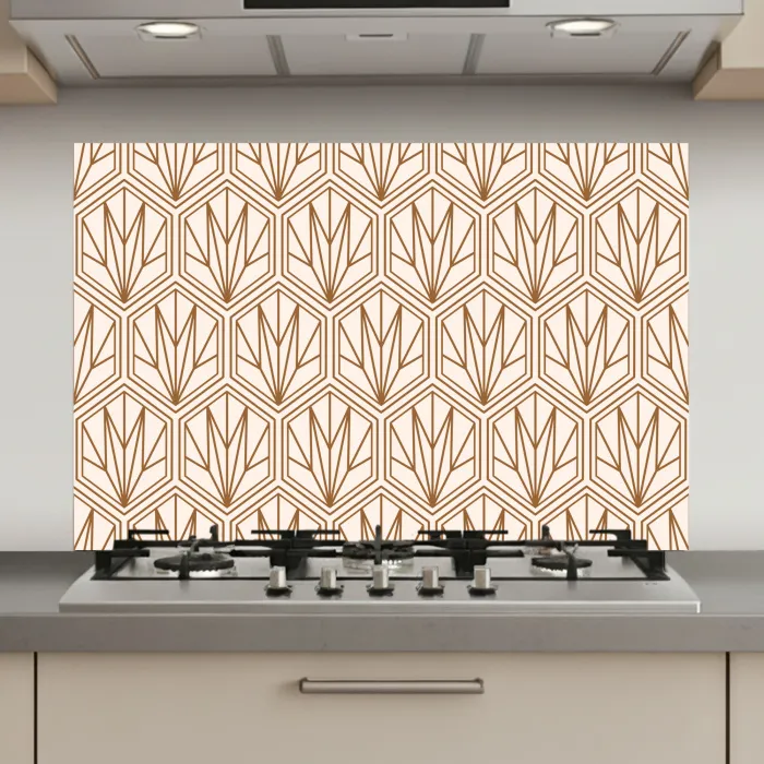 Geometrisch - Patroon - Beige keuken achterwand spatscherm klein 900 -3d_website