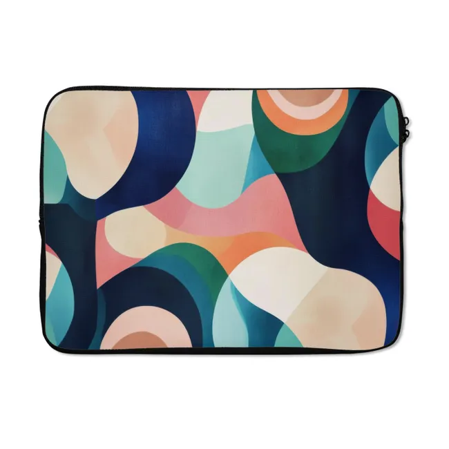 Laptophoes Abstract - Blauw - Roze