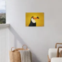 Toekan - Minimalistisch - Snavel - Oranje tuinposter los doek klein -sfeer8