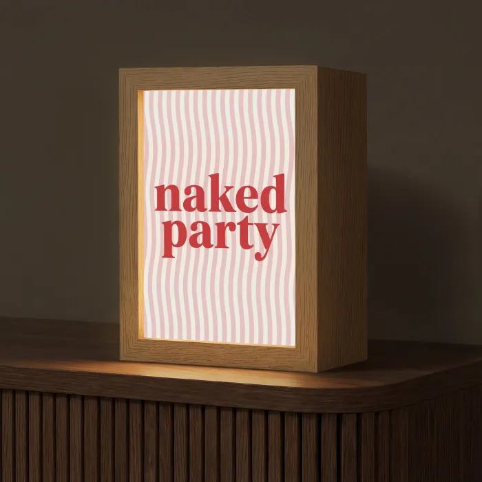 Tekst - Modern - Strepen Light Box met kabel (Tafellamp) klein -z3d_website