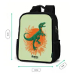 Dino - Natuur - Groen Rugzak - Zwart middel -productfoto_formaten