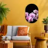 Orchidee - Bloemen - Roze - Flora Wandcirkel Ovaal Forex klein -sfeer4