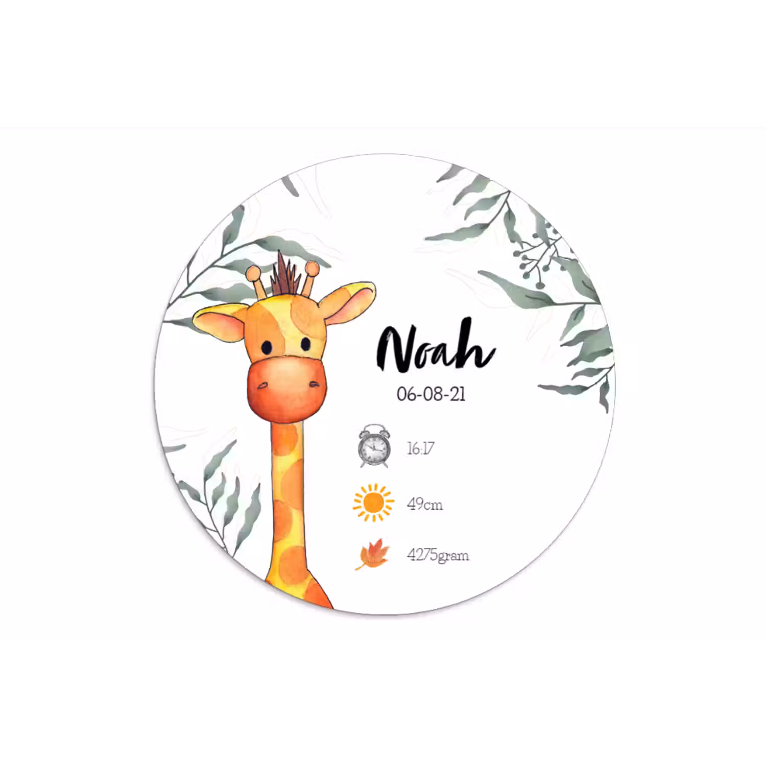 Geboortecirkel giraffe icoontjes