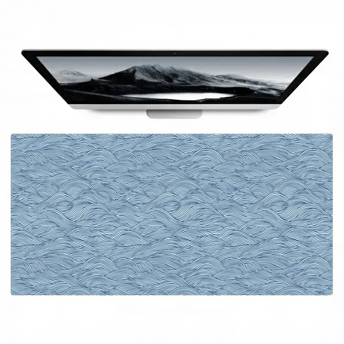 Golven - Ritmisch - Blauw Muismat XXL klein 681 -zzz3d