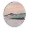 Rustiek - Roeiboot - Zandstrand Akoestische PET Vilt - Rond klein -3d