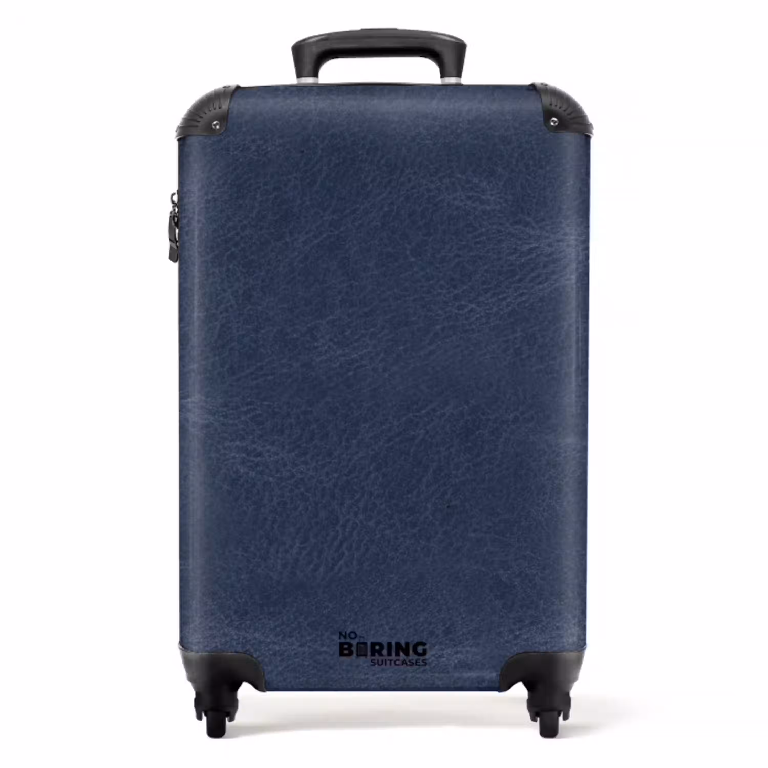 Lederen look donker blauw NBS - Handbagage koffer - Volwassenen Unisex middel -productfoto_recht