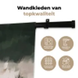 Edelhert - Gewei - Schildering - Rustiek Wandkleed katoen klein -sfeer2