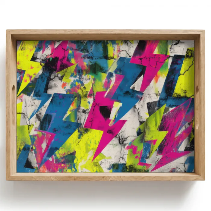 Bliksemschichten - Patroon - Marmer - Kleuren Dienblad Rechthoek middel -z3d_shopping