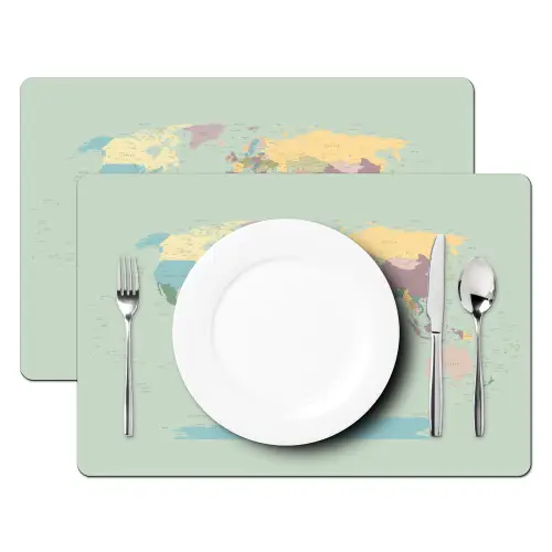 Wereldkaart - Realistisch - Kaart Placemat vinyl groot -zzsfeer2_Kitchenyeah-website