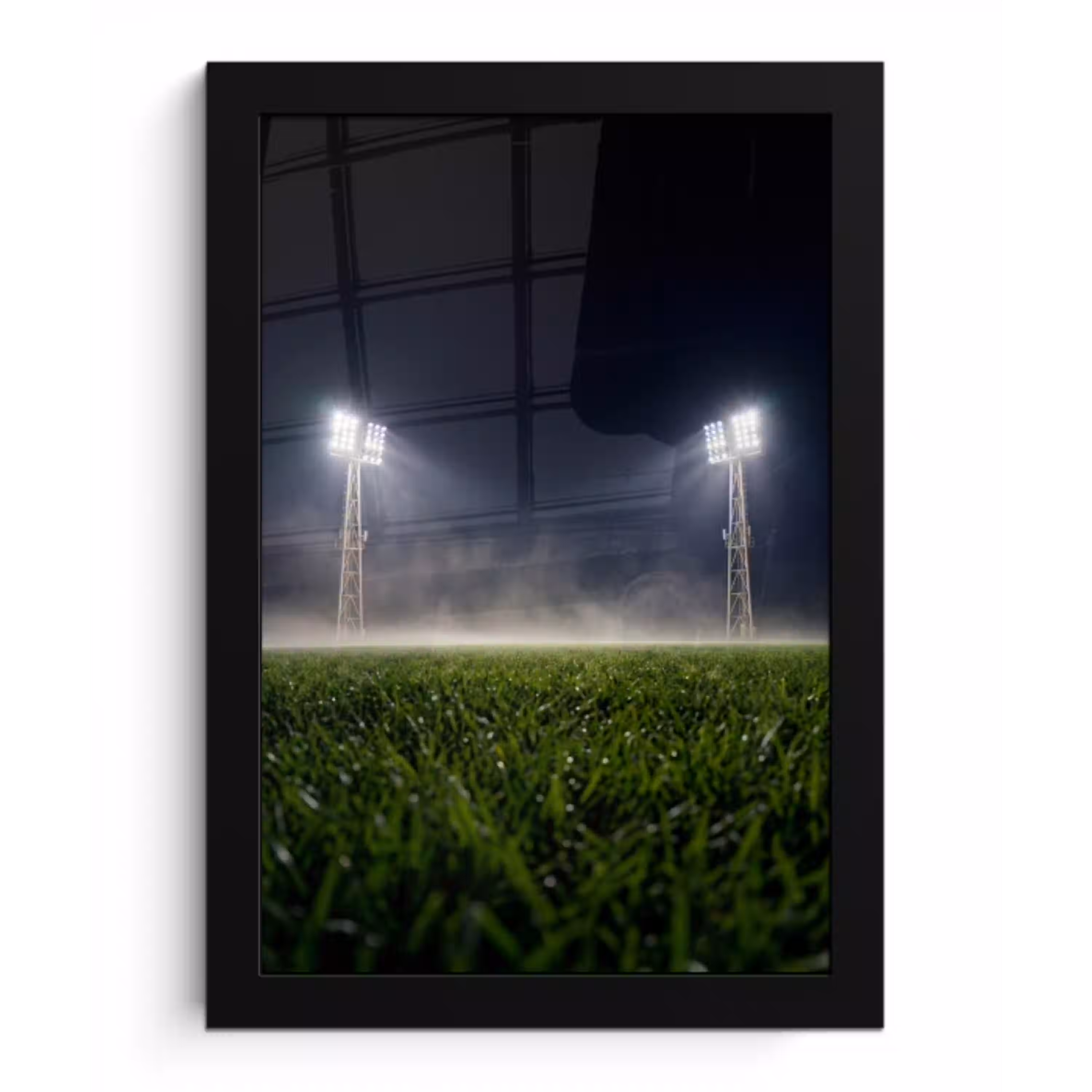Stadion - Lichtmast - Sport - Nacht fotolijst zwart zonder passe partout klein -3d