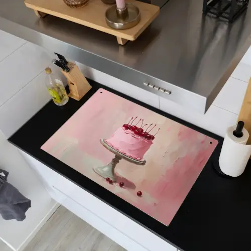 Taart - Pink - Cherry Inductie beschemer met haakjes klein -sfeer1