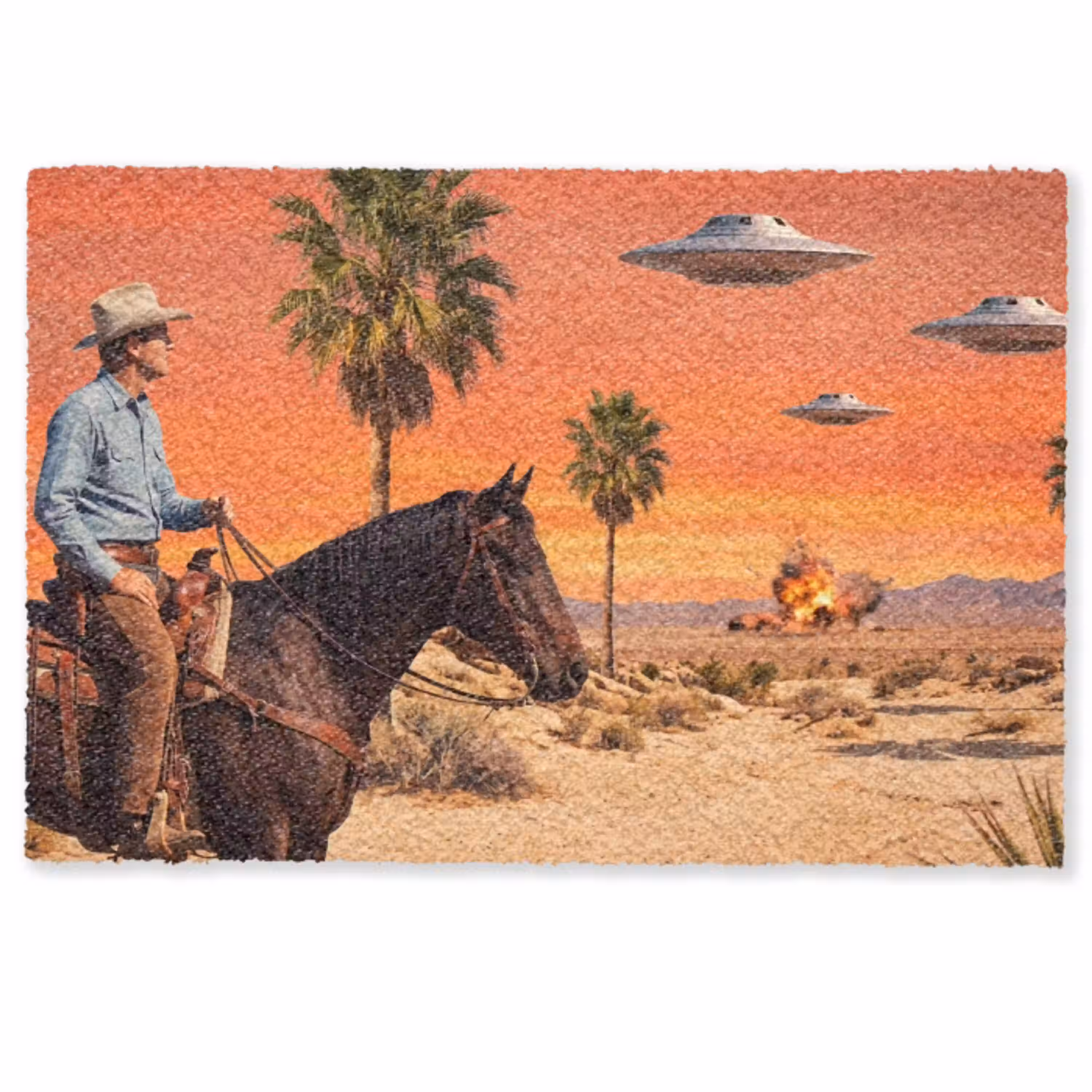 Cowboy - Paard - Woestijn Deurmat klein -zkaufland3d