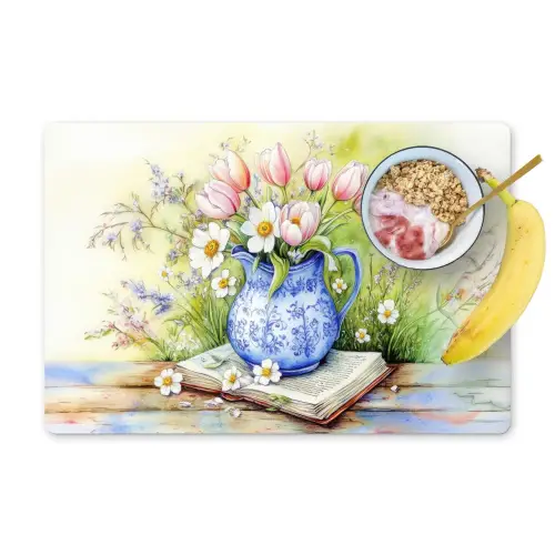 Vaas - Delftsblauw - Madeliefjes Placemat vinyl groot -zzzproduct_Kitchenyeah-website